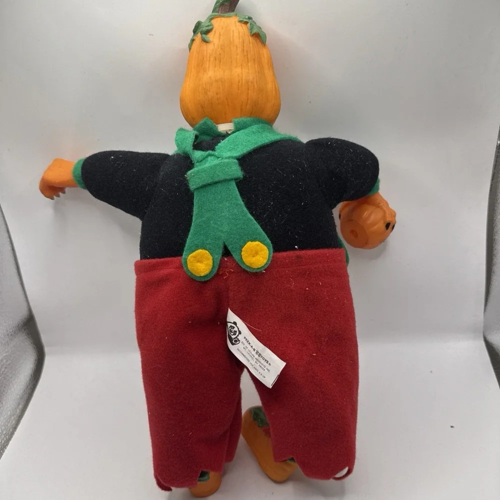 Vintage Halloween Peek A Boo Jack O Lantern head and hand Doll